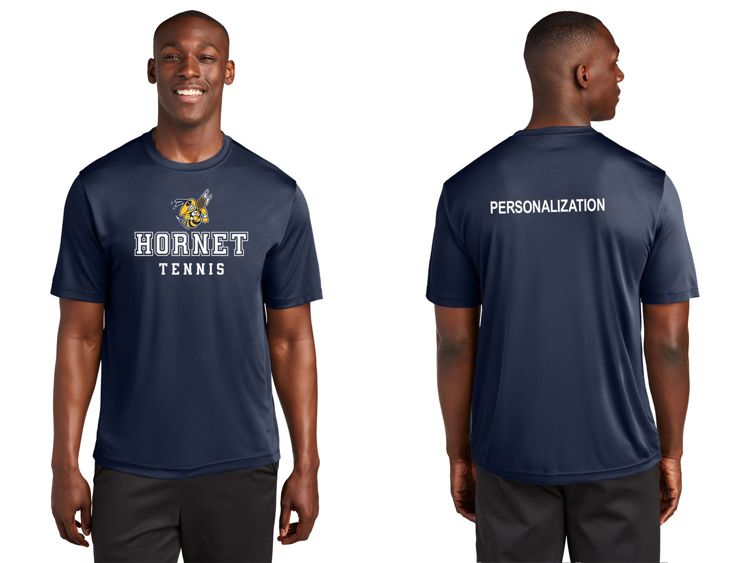 Adult Short Sleeve Performance Tee- Navy, Gold, Grey