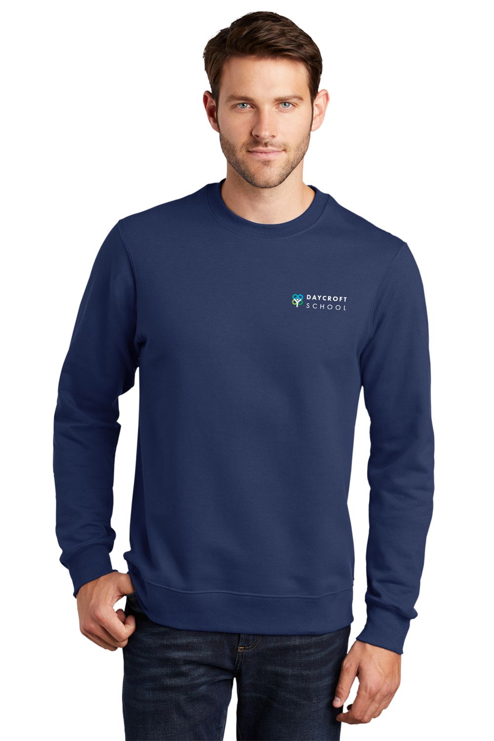 Heavy Blend Crewneck Sweatshirt (with embroidered logo) - Navy, Grey, White, Black