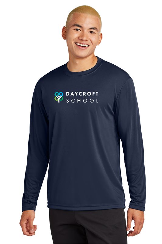 Adult Long Sleeve Performance Tee- Navy, Grey