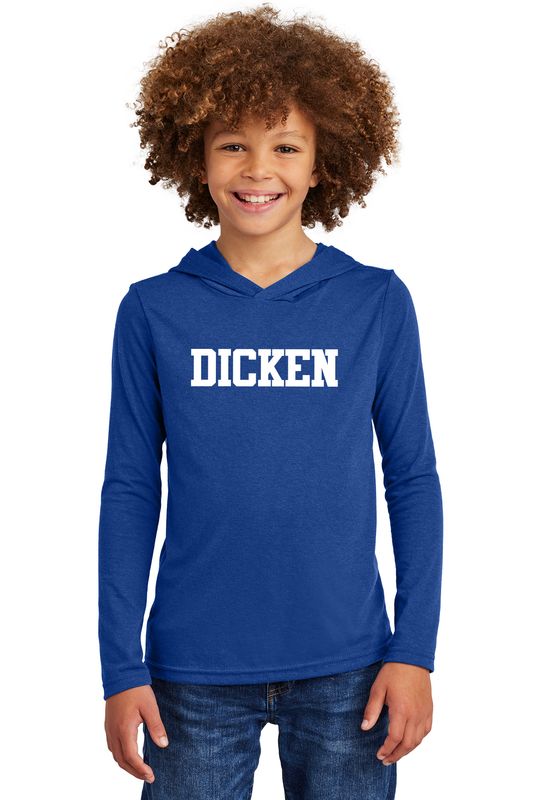 Youth Lightweight Long Sleeve Hoodie (DICKEN logo)- Royal