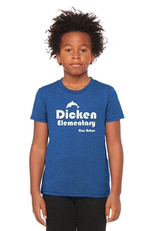 Youth Bella & Canvas Short Sleeve Tee (with Retro Logo)- Royal, Heather Grey, White