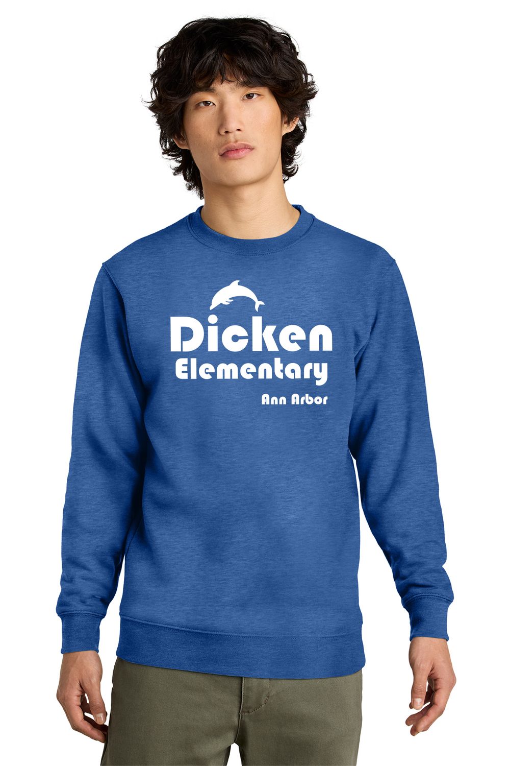 District V.I.T. Fleece Crew (with Retro Logo)- Royal, Grey Frost, White