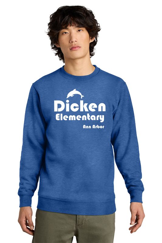 District V.I.T. Fleece Crew (with Retro Logo)- Royal, Grey Frost, White