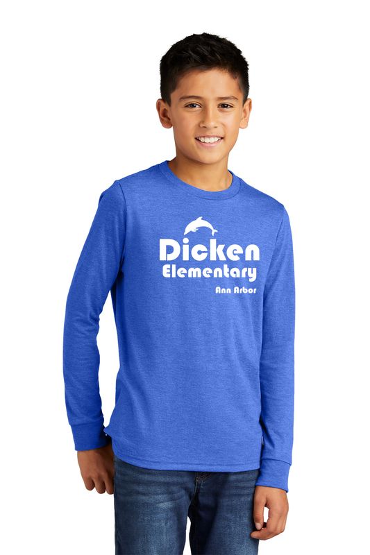 Youth District Perfect Tri Long Sleeve Tee (with Retro logo) - Royal Frost, Grey Frost, White