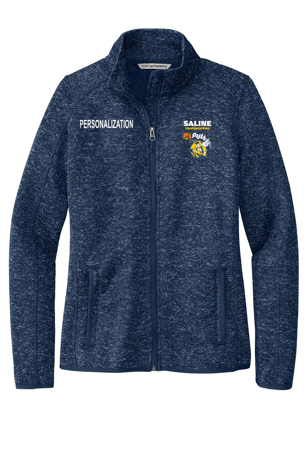 Women's Full Zip Heather Fleece Jacket- Navy
