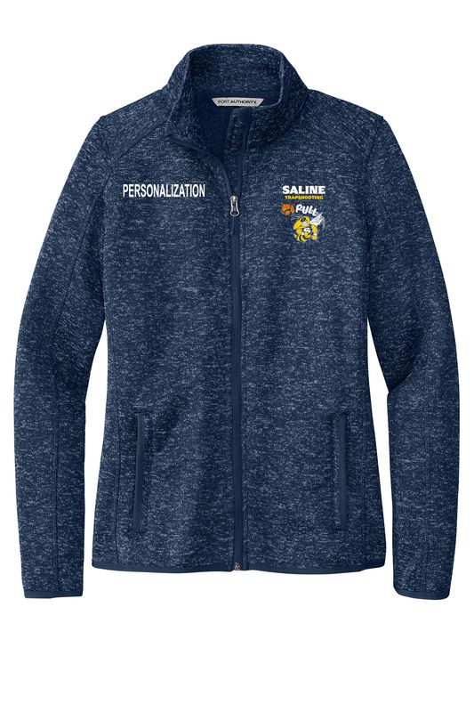 Women's Full Zip Heather Fleece Jacket- Navy
