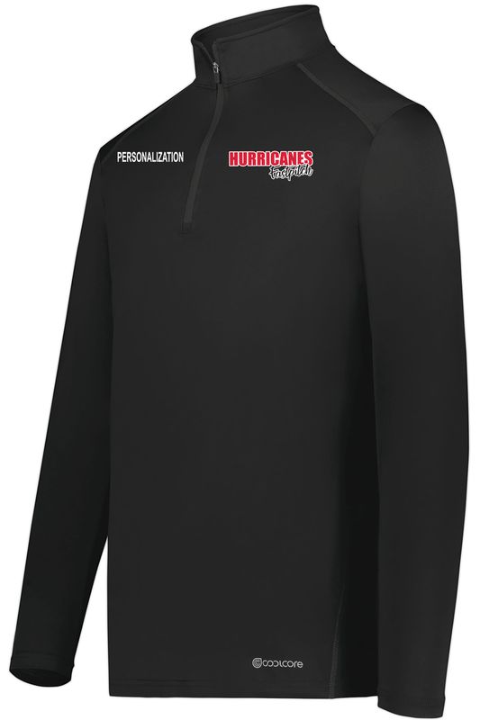 1/4 Zip Pullover Powered by Coolcore- Black, Athletic Grey