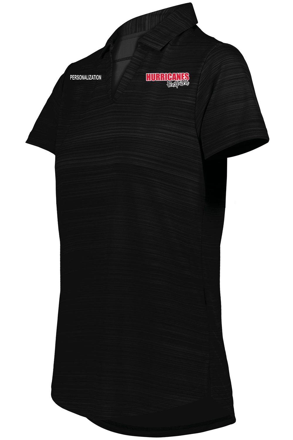 Ladies Pursuit Polo- Black, Athletic Grey