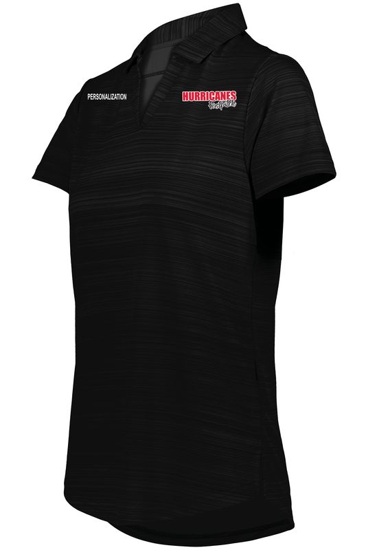 Ladies Pursuit Polo- Black, Athletic Grey