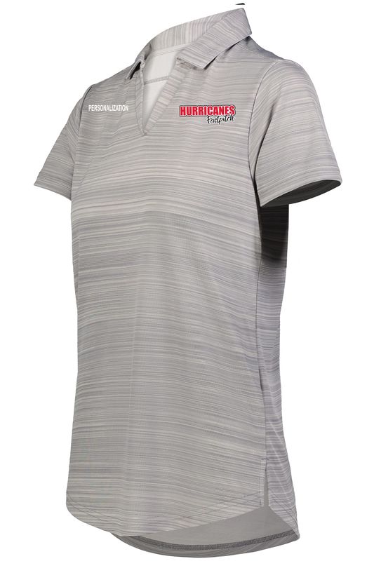 Ladies Pursuit Polo- Black, Athletic Grey