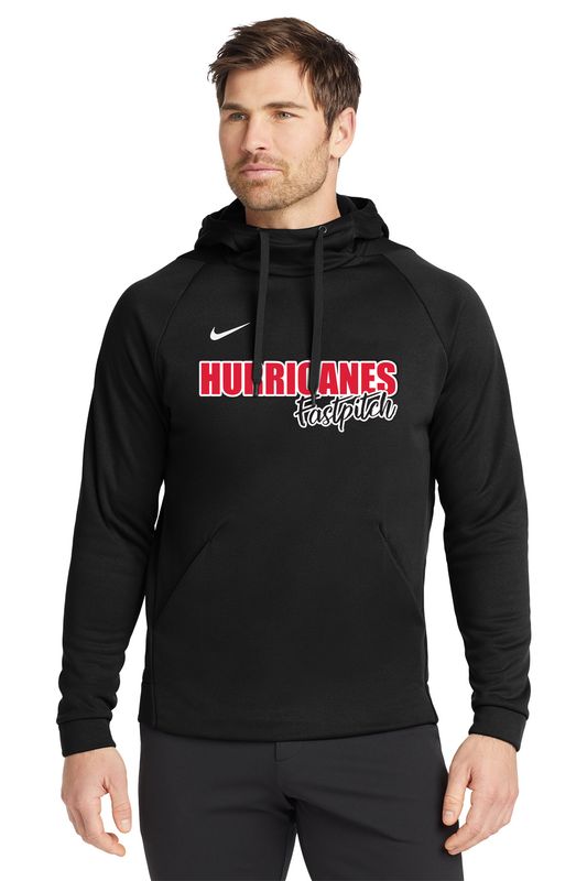 Adult Nike Therma-FIT Pullover Fleece Hoodie- Black, Dark Grey