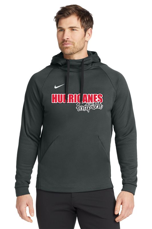 Adult Nike Therma-FIT Pullover Fleece Hoodie- Black, Dark Grey