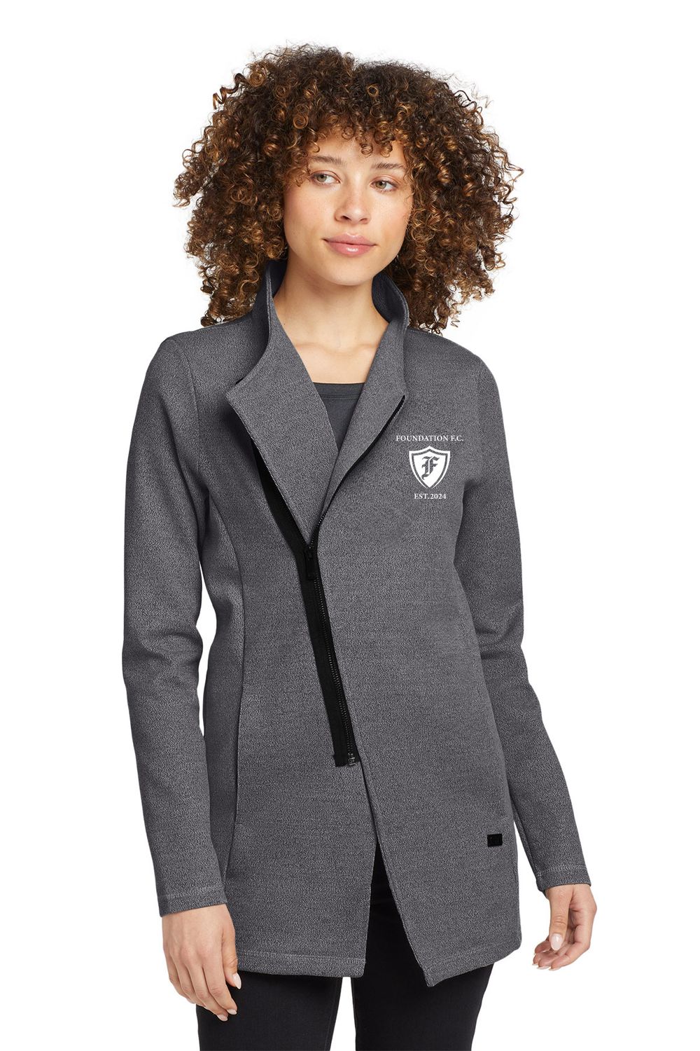 OGIO Women's Transition Full Zip- Blacktop Heather