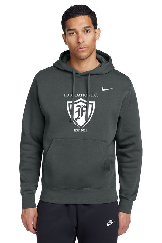 Adult Nike Club Fleece Pullover Hoodie- Maroon, Anthracite Grey