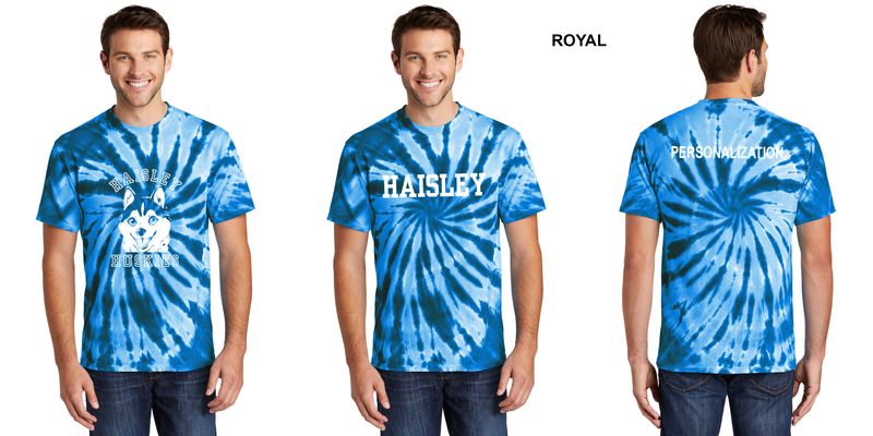 Unisex Tie-Dye Tee-Royal, Neon Rainbow, Rainbow, Watercolor Spiral