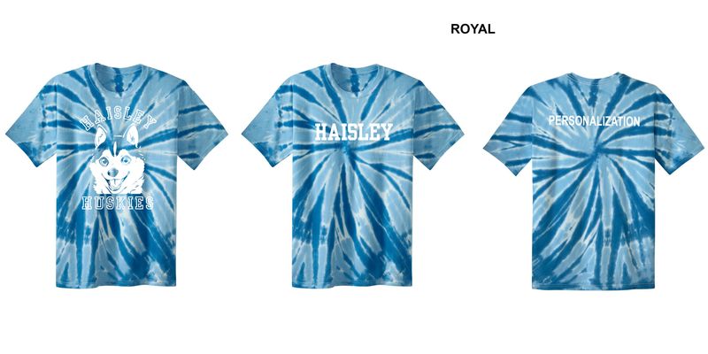 Youth Tie-Dye Tee-Royal, Neon Rainbow, Rainbow, Watercolor Spiral
