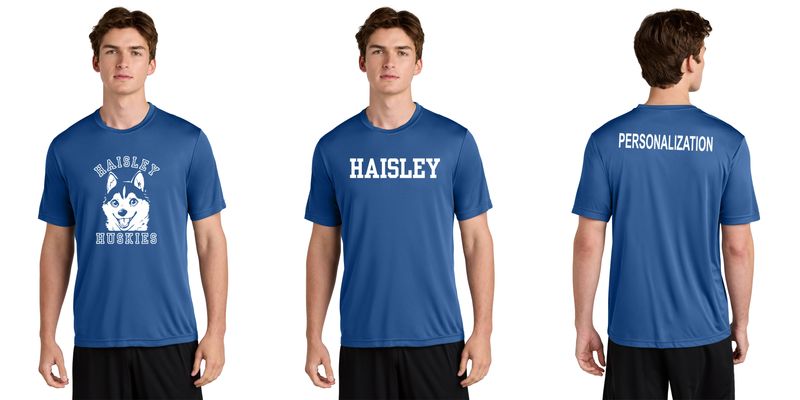 Adult Short Sleeve Performance Tee- Royal, Silver, Purple, Maroon, Kelly Green, Tropic Blue