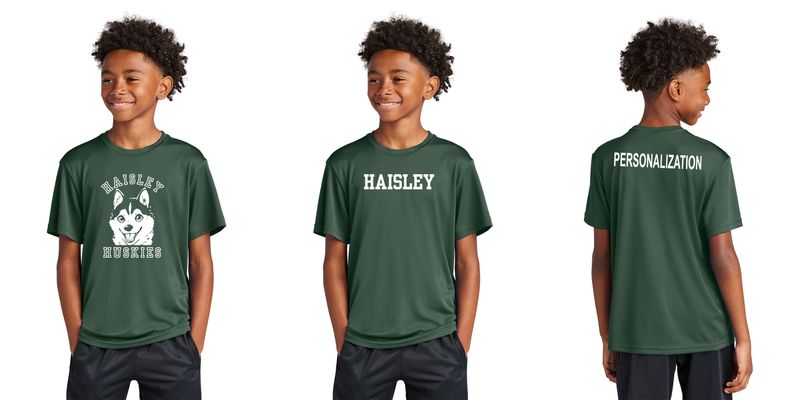 Youth Short Sleeve Performance T-shirt-Green, Grey Heather, Maroon, Neon Pink, Purple, Royal, Tropic Blue