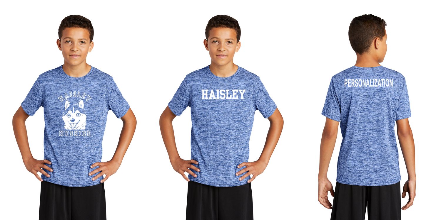 Youth Electric Heather Tee-Royal, Grey, Power Pink