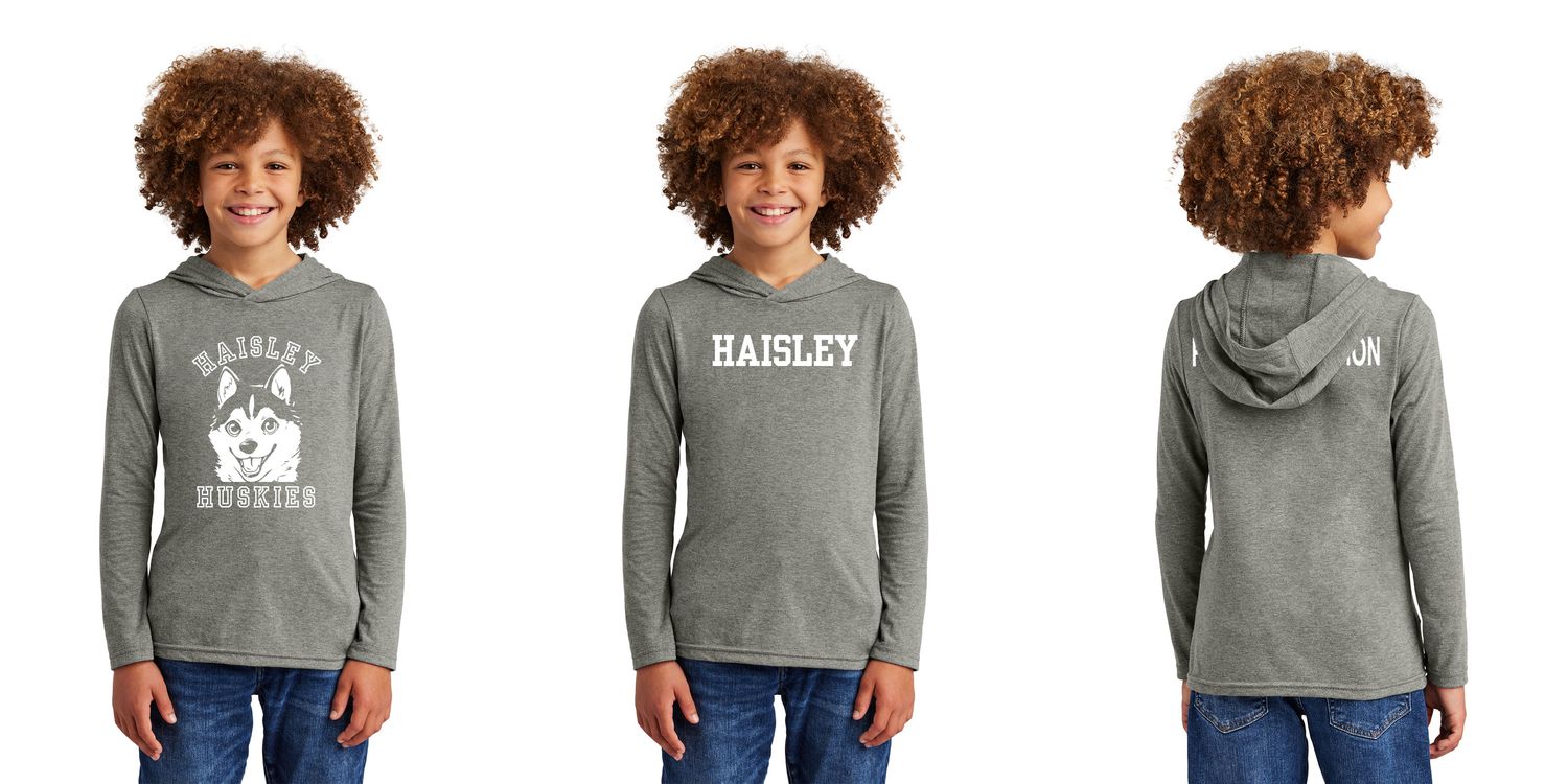 Youth Lightweight Long Sleeve Hoodie - Grey Frost, Royal