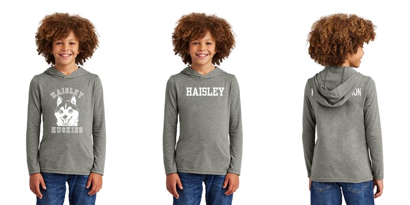 Youth Lightweight Long Sleeve Hoodie - Grey Frost, Royal