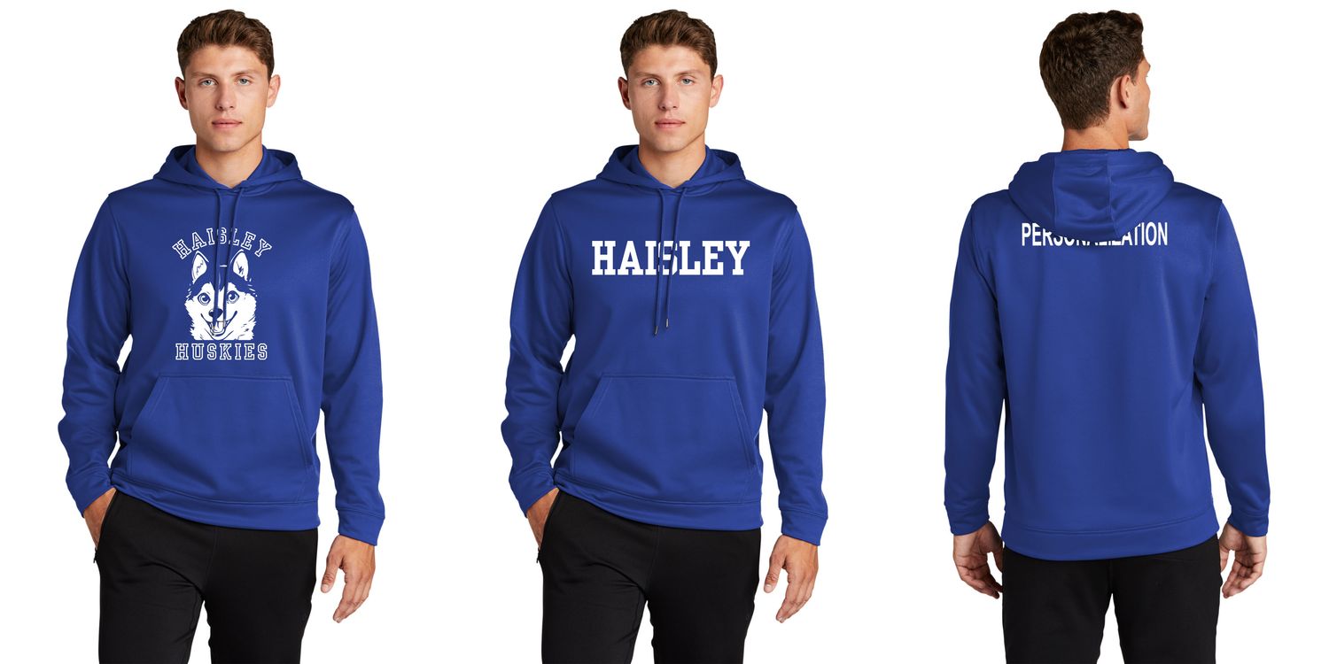 Adult Performance Hooded Sweatshirt- Royal, Silver, Maroon, Green