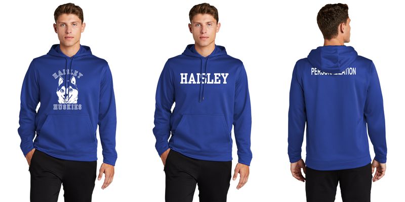 Adult Performance Hooded Sweatshirt- Royal, Silver, Maroon, Green