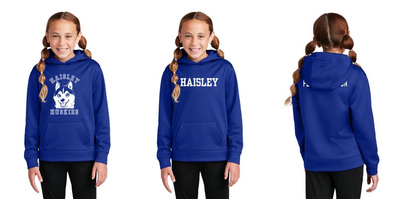 Youth Performance Hooded Sweatshirt- Royal, Red, Smoke Grey
