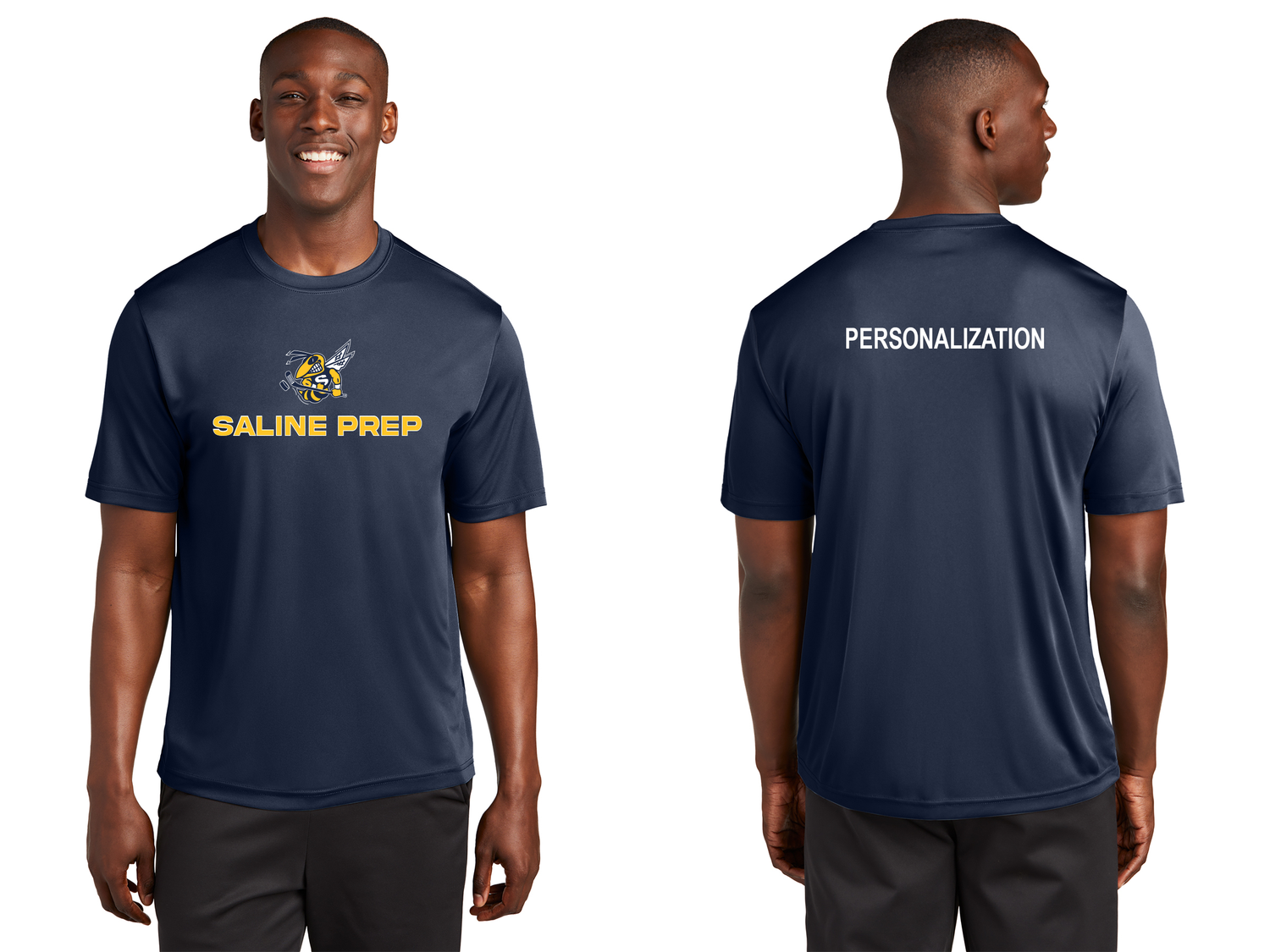 Adult Short Sleeve Performance Tee - Navy, Grey