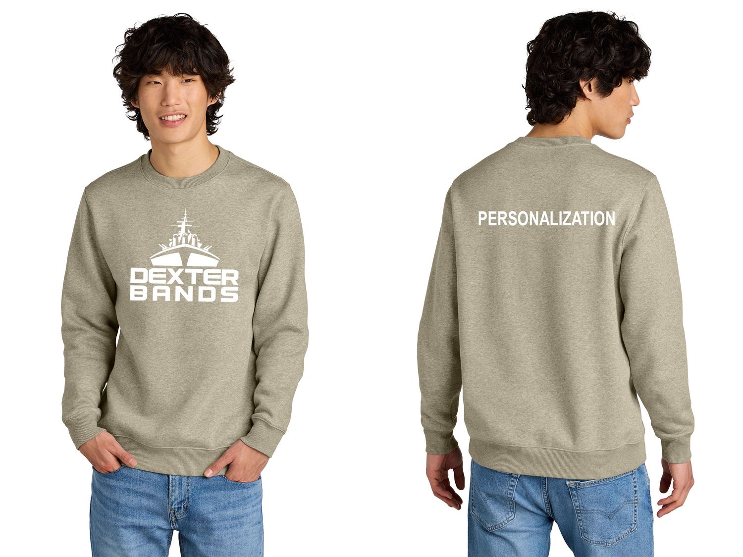 District Perfect Weight Fleece Crew- Heathered Charcoal, Heathered Latte, Heathered Steel, Jet Black, White Onyx