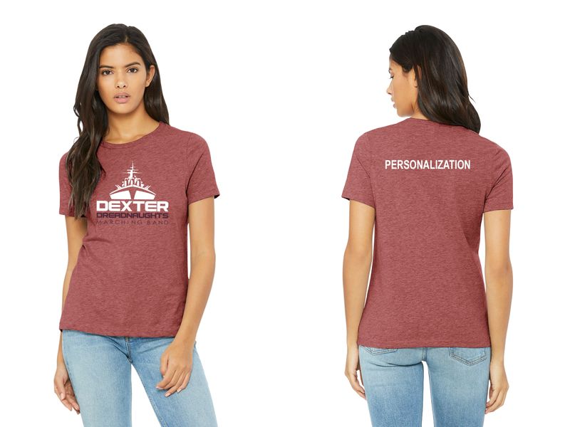 Bella &amp; Canvas Women&#39;s Soft Cotton Blend T-Shirt- Heather Mauve, Dark Grey Heather