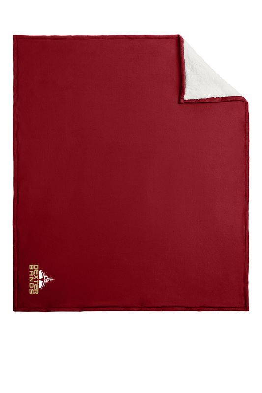Port Authority Mountain Lodge Blanket - Red Rhubarb, Black, Hearth Grey
