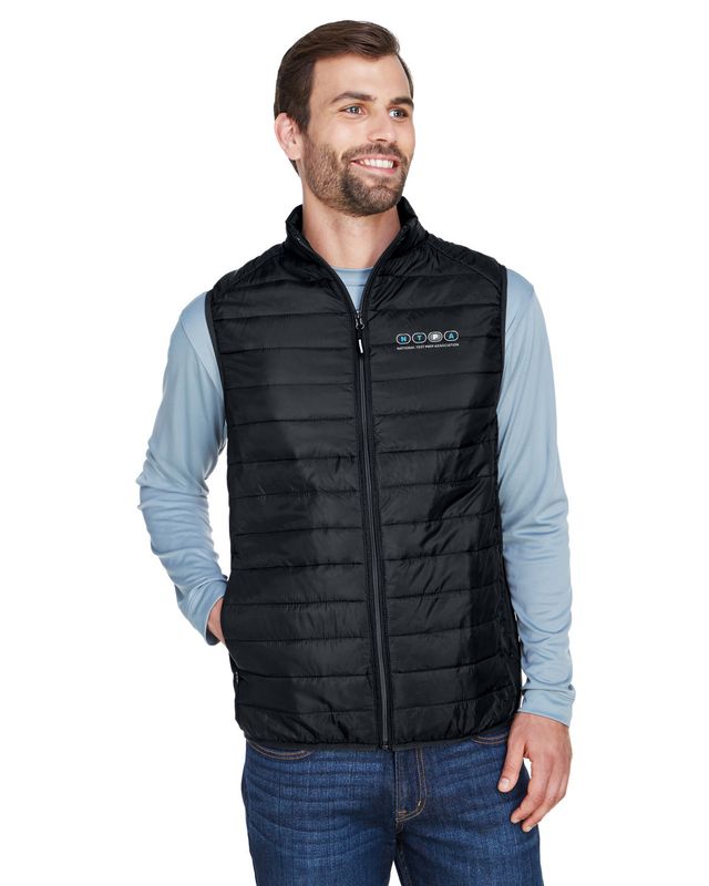 CORE365 Men's Prevail Packable Puffer Vest - Black