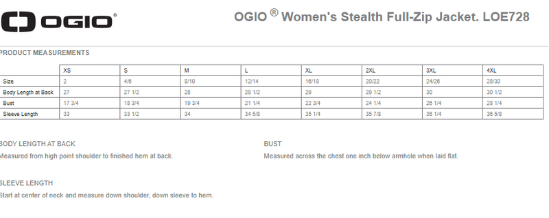 OGIO Ladies Stealth Full-Zip Jacket- Black