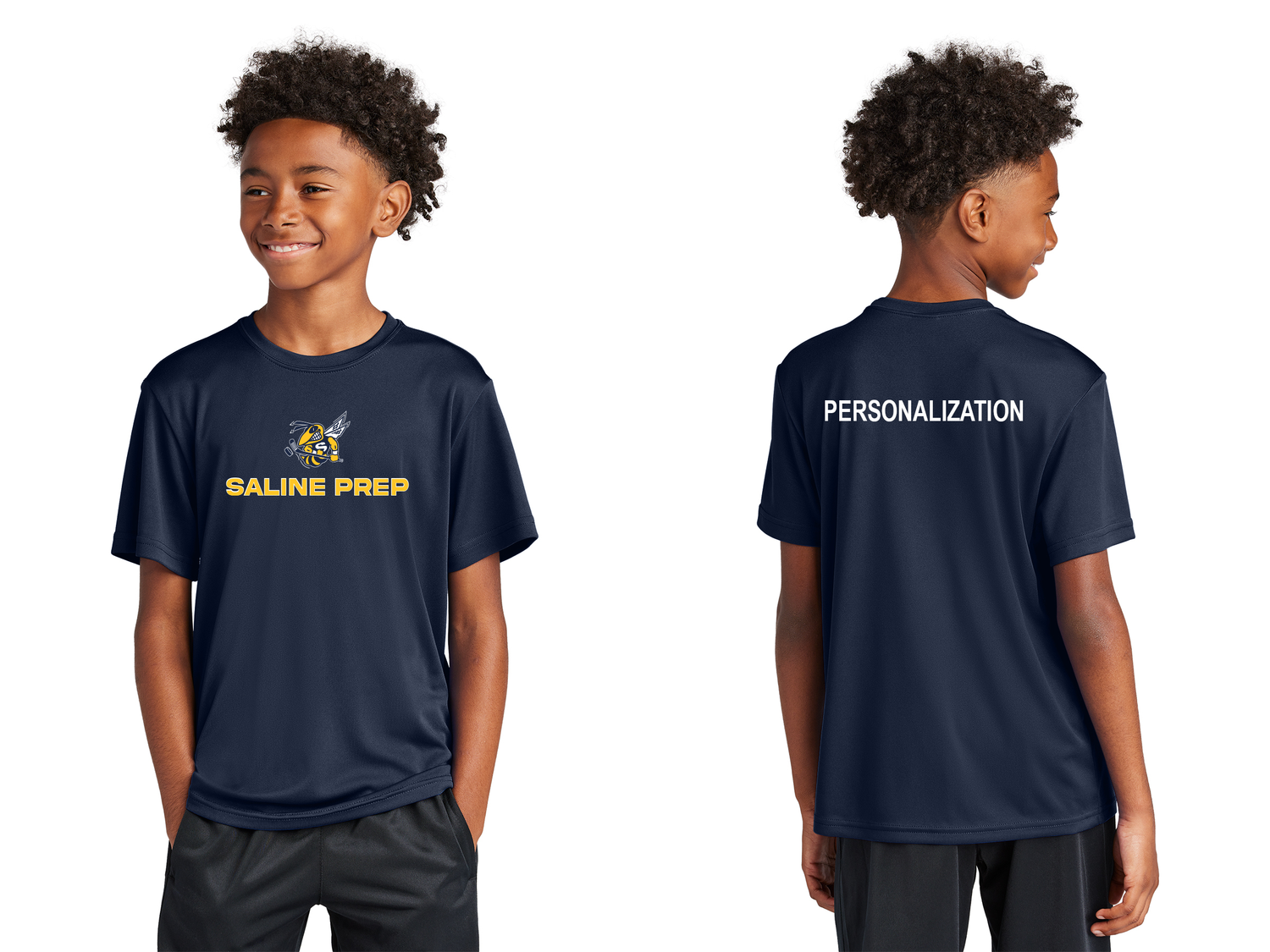Youth Performance Short Sleeve T - Navy, Grey