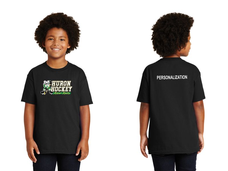 Youth Soft Cotton Short Sleeve T-Shirt- Black, Dark Green, Gold, White