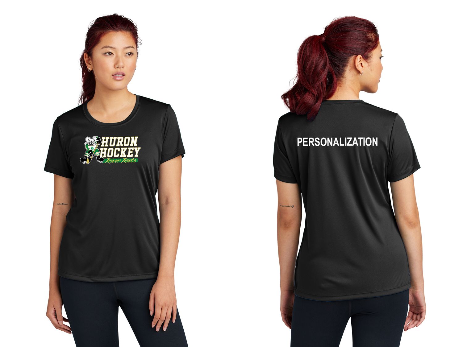 Ladies Short Sleeve Performance Tee- Black, Dark Green, Gold, White