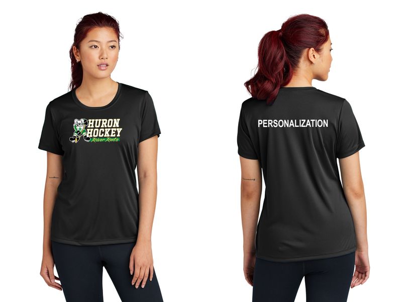 Ladies Short Sleeve Performance Tee- Black, Dark Green, Gold, White