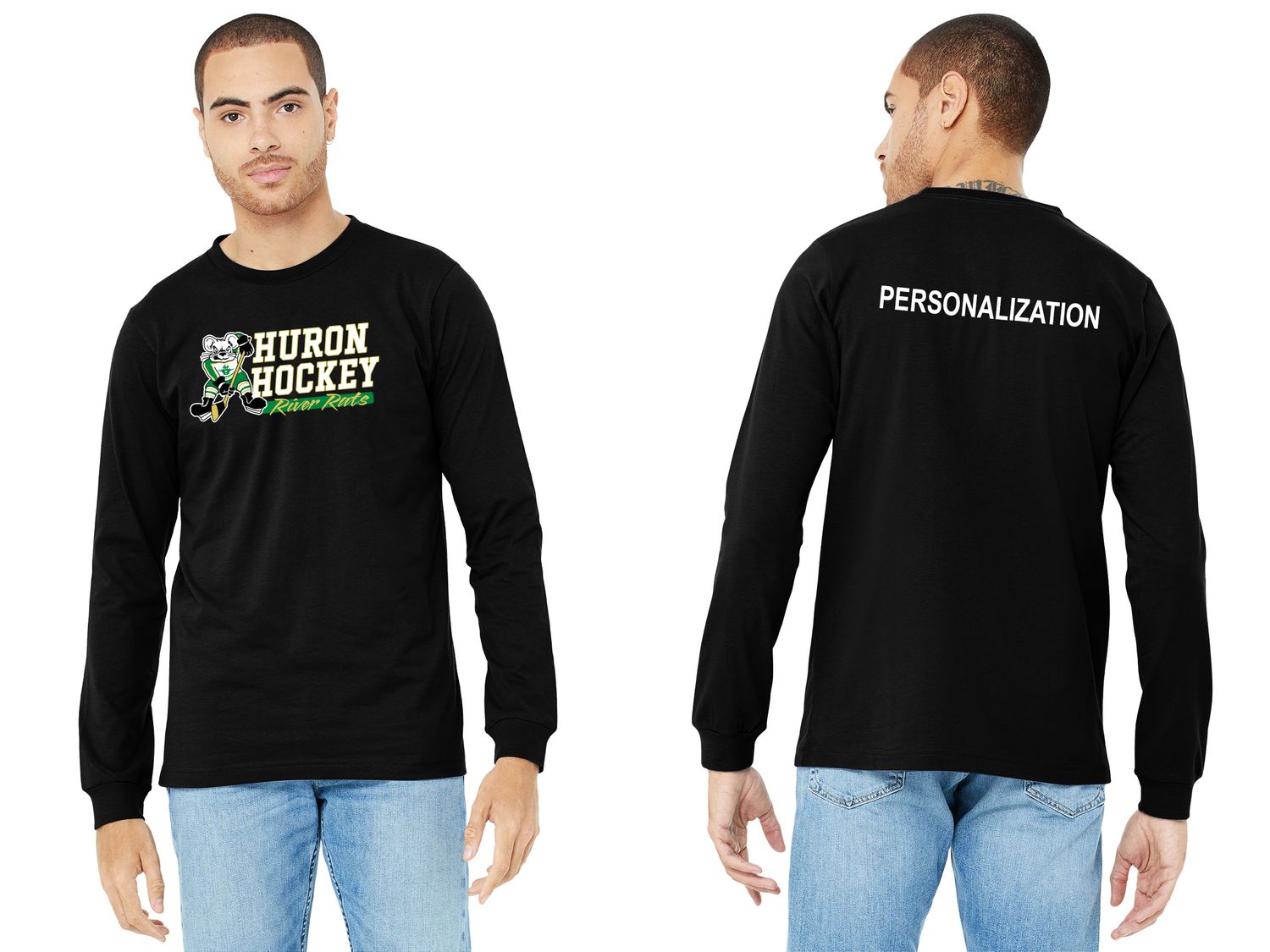Adult Soft Cotton Long Sleeve T-Shirt- Black, Forest Green, Gold, White
