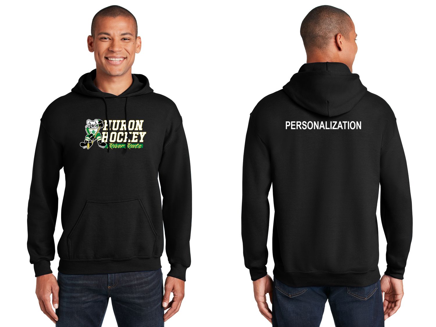 Unisex Heavy Blend Hooded Sweatshirt-Black, Dark Green, White