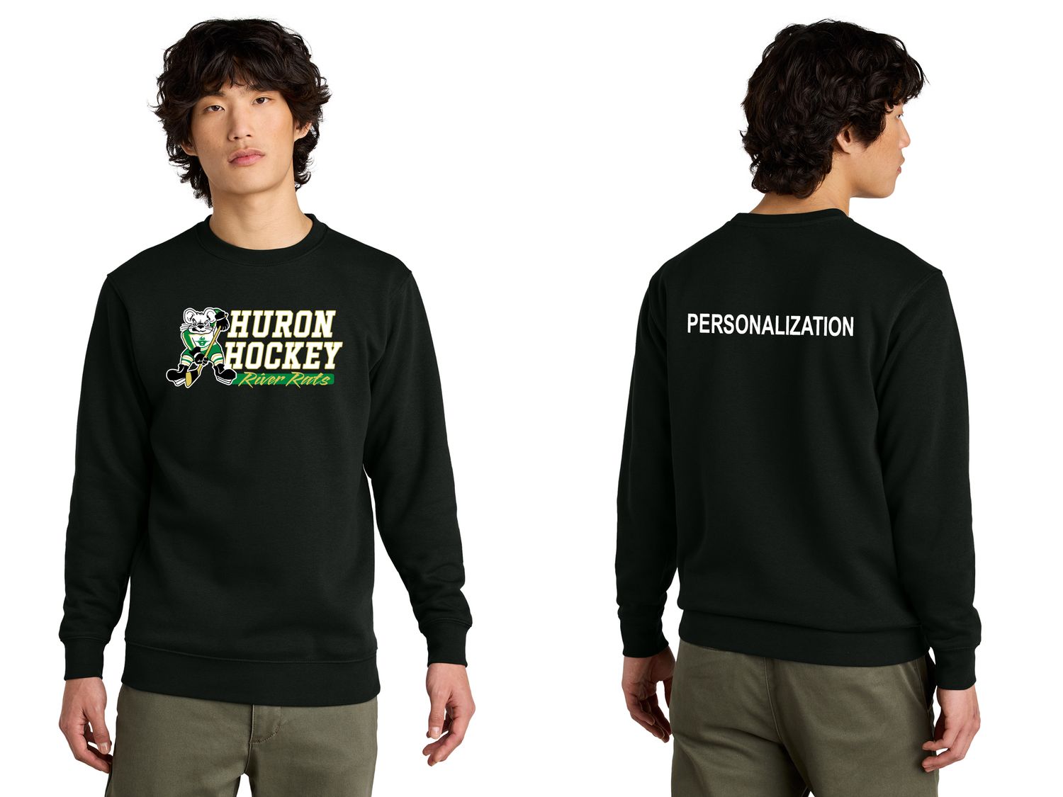 District V.I.T. Fleece Crew- Black, Dark Green, White