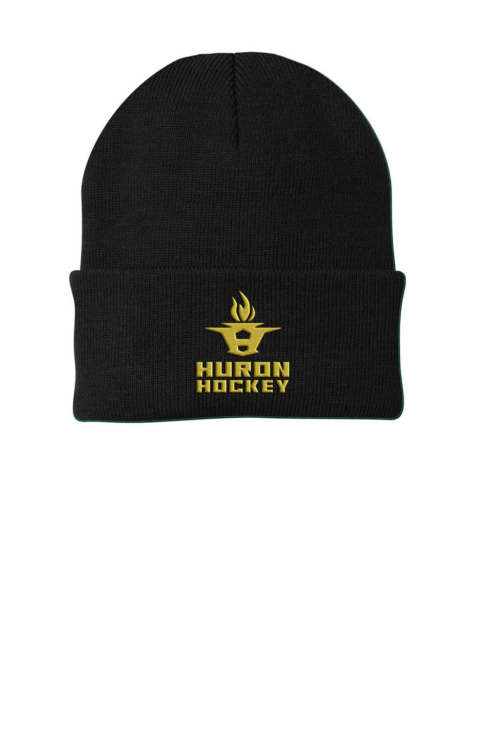 Knit Cap- Black, Dark Green, Gold, White