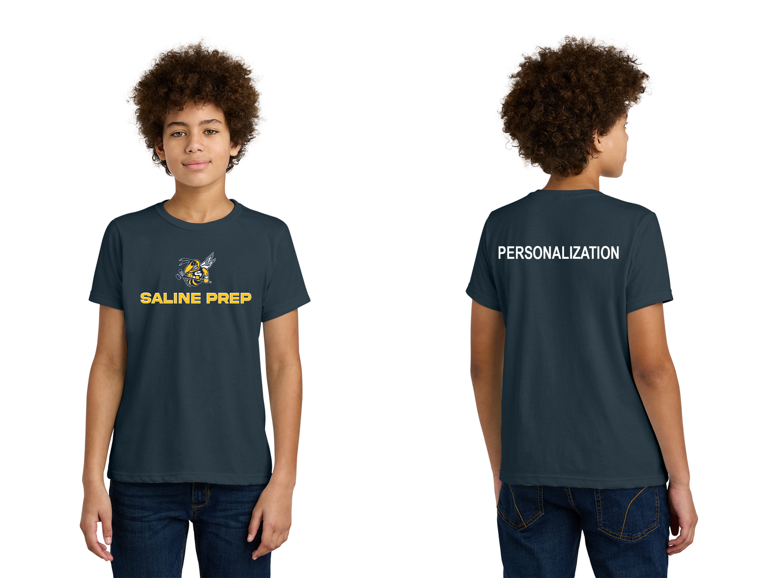 Next Level Apparel® Youth CVC Cotton Tee - Navy, Grey Next Level Apparel® Youth CVC Cotton Tee - Navy, Grey