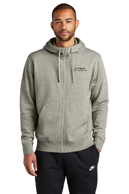 Nike Club Fleece Full Zip Hoodie- Black/ Grey Heather