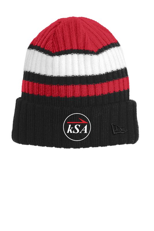 New Era Ribbed Tailgate Beanie- Red/Black, Black/Graphite