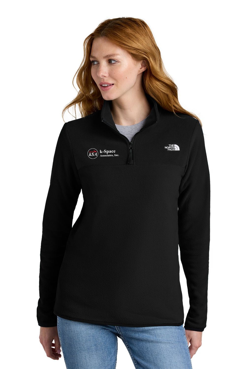 The North Face Women's Glacier 1/4-Zip Fleece- Black, Grey Heather, Red