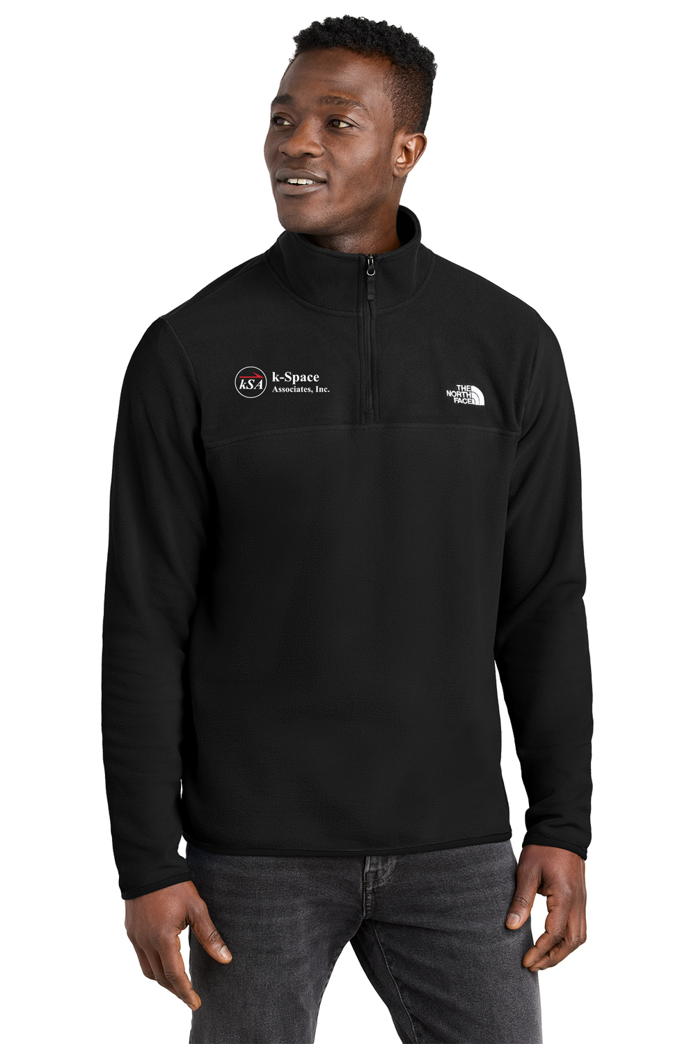 The North Face Glacier 1/4-Zip Fleece- Black, Grey Heather, Red