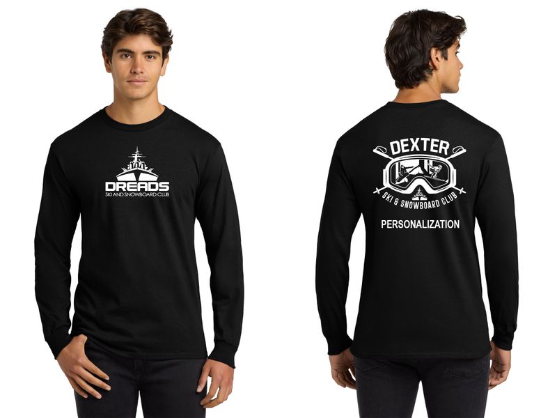 Unisex Long Sleeve Cotton Tee-Black/ Maroon Unisex Long Sleeve Cotton Tee-Black/ Maroon