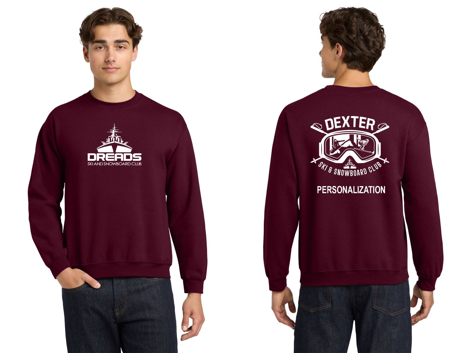 Unisex Heavy Blend Crewneck Sweatshirt-Black/ Maroon