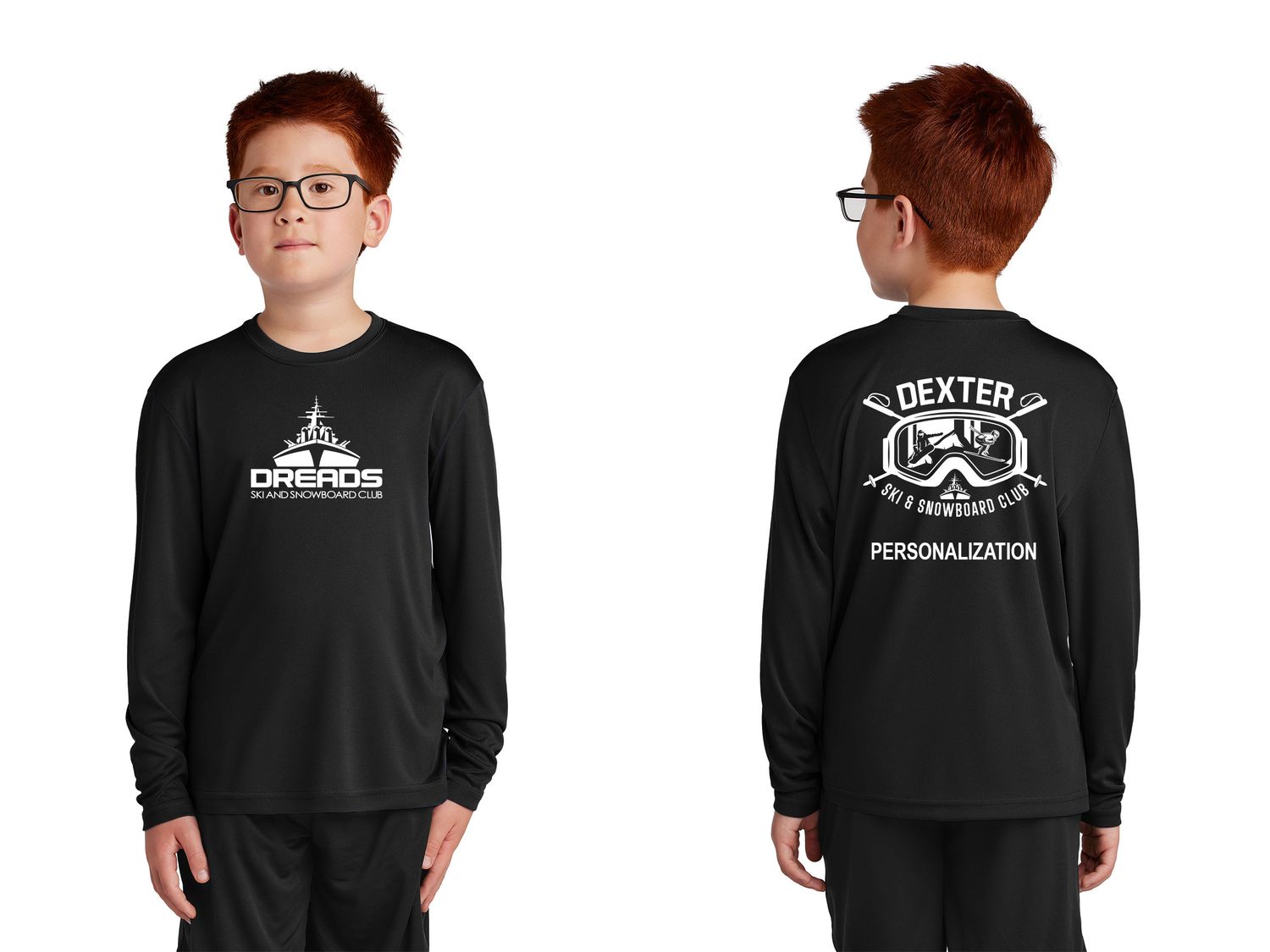 Youth Long Sleeve Performance Tee-Black/ Maroon Youth Long Sleeve Performance Tee-Black/ Maroon